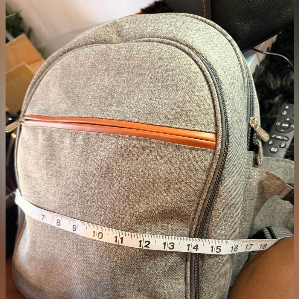 Gray and Brown picnick Backpack - Picture 10 of 11
